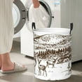 thumbnail image 5 of Goofa Woodland Forest With Deers Printed Circular Hamper,Laundry Basket with Handles,Storage Baskets Foldable,Large Capacity Laundry Hamper-Small, 5 of 6