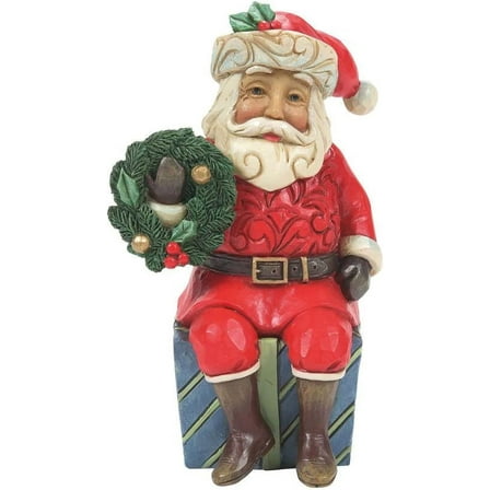 Enesco Jim Shore Heartwood Creek Mini Santa Sitting on Gifts Figurine