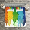 thumbnail image 3 of Ambesonne Abstract Quilted Bedspread Set 3 Pcs, Rainbow Colored Paint, Queen Size, Multicolor, 3 of 3