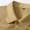 thumbnail image 4 of Blusa y camisa de manga larga con cuello vuelto para hombre, informal, de color liso, con bolsillos, de manga larga y cuello vuelto, de poliéster., 4 of 7