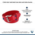 thumbnail image 5 of CTM Kids' Solid Bold Color Belt with Roller Buckle, 5 of 5