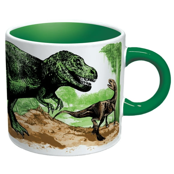 The Unemployed Philosophers Guild Disappearing Dino Mug - Heat Sensitive Color Changing Coffee Mug - Add Hot Liquid and Watch Dinosaurs Turn to Fossils,12 fl oz