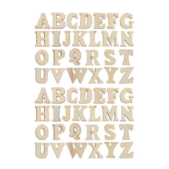 OGITUDE 104pcs Mini Wooden Letters Blank Wood Letters DIY Painting Chips Wood Slices