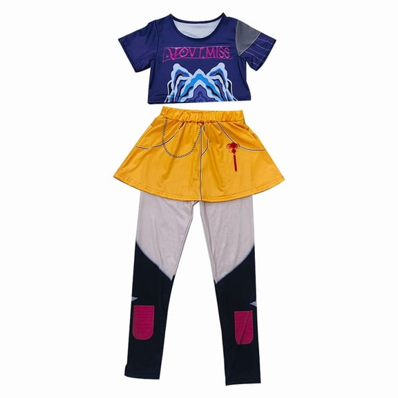 G'irl's Halloween Costume, Pop Star Idol Group Cosplay Stage Performance Outfit with Top and Dress Set, Popular Singer Fancy Dress Costume for Halloween Cosplay & Dress Up Party