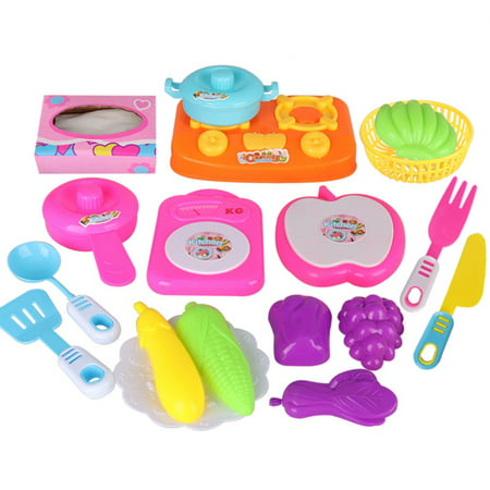 Children Plastic Simulation Kitchenware Foods Sets Pretend Play Cooking ...