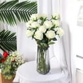thumbnail image 3 of Morttic 12pcs Artificial Flowers Realistic Silk Rose Flower Bouquet Long Stems Faux Flowers Home Wedding Party Decor(White), 3 of 7