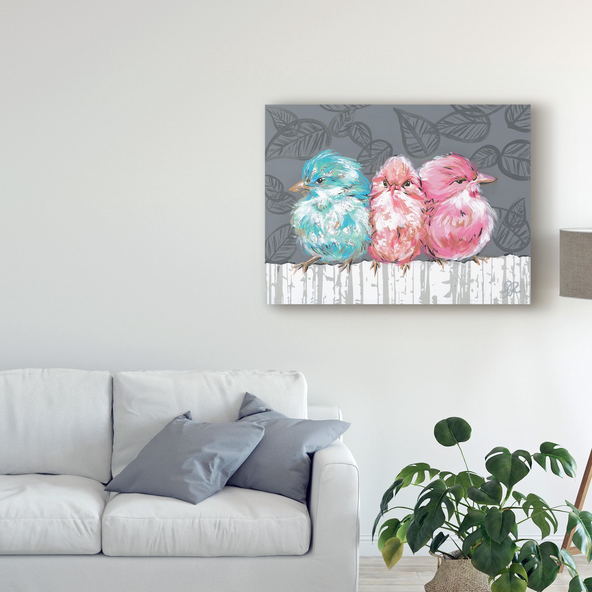 Trademark Fine Art 'Bird Trio I' Canvas Art by Jennifer Rutledge