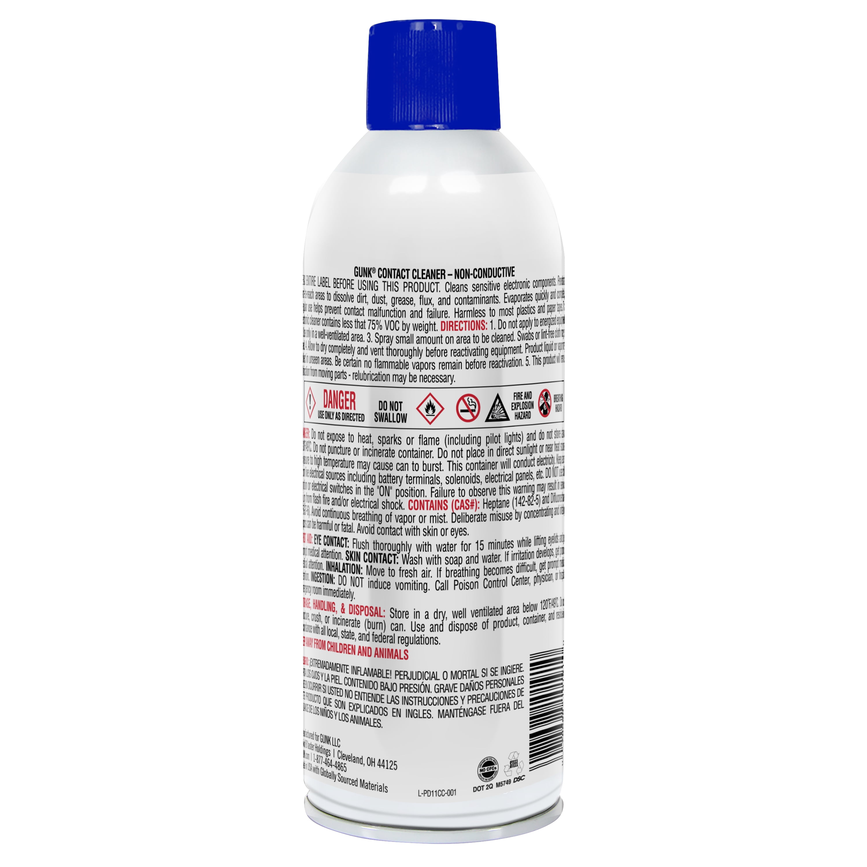 (6 pack) Gunk PD11CC Electronic Cleaner, Penetrant, One Each, 11 oz.
