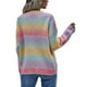 thumbnail image 4 of VISgogo Suéteres de cuello redondo para mujer, blusas de punto sueltas con estampado de teñido anudado de bloque de color de manga larga VISgogo  moda, 4 of 9