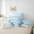thumbnail image 6 of jejeloiu Ribbon Bow Tie Bedding Comforter Set 7pcs,Cartoon Xmas Tree Queen Bedding Sets,Blue White Queen Sheet Sets For Boy Kids,Microfiber Bedroom Decor Reversible, 6 of 8