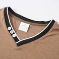 thumbnail image 6 of ZXLBBD Mens T Shirts Henley V Neck Short Sleeve Workout Shirts Solid Color Slim Fit Lightweight Athletic T-Shirts for Man Outdoor,Brown,M, 6 of 7