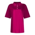 thumbnail image 4 of Polo Shirts for Women Summer Collared Short Sleeve Work Tops Business Casual Dressy Button Down Blouses,2XL, 4 of 4