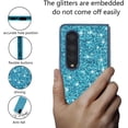 thumbnail image 3 of Compatible with Samsung Z Fold 3 Case, Glitter Sparkly Samsung Galaxy Z Fold 3 Phone Case with Slim Silicone Shockproof Protective Bumper Cover for Cute Girls Women (Blue), 3 of 13