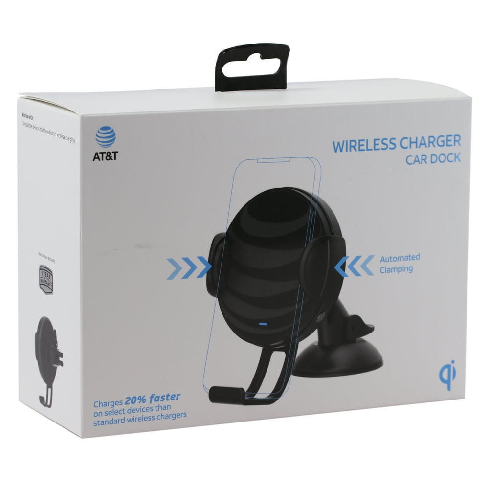 AT&T Fast Charge Wireless Charging Car Dock Black