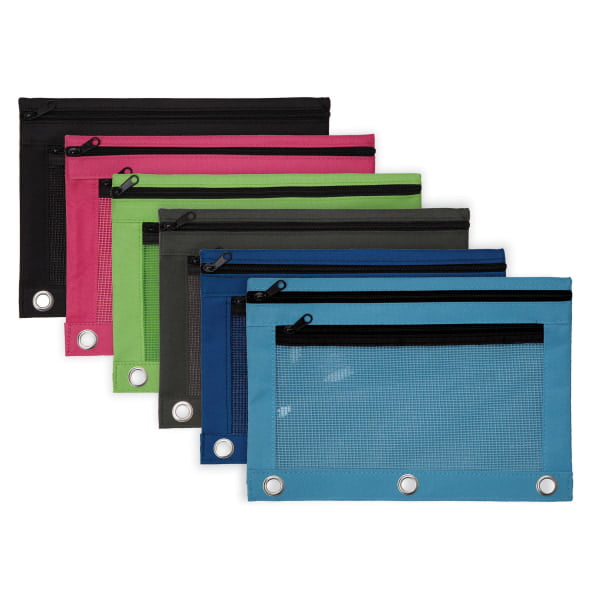 Assorted Color Pencil Pouch with Clear Window