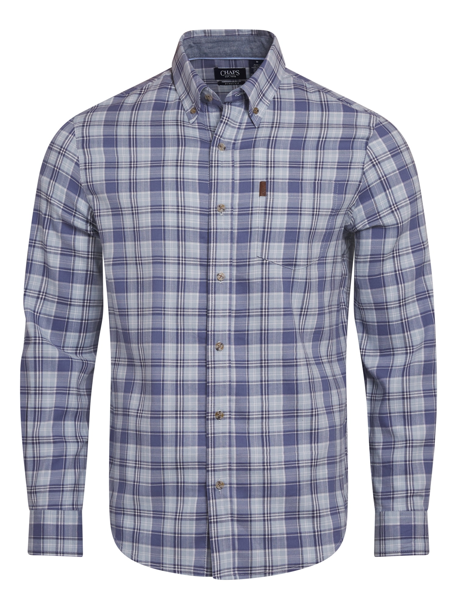 Chaps Men's & Big Men's Untucked Long Sleeve Button-Down Shirt, Sizes S-2XL