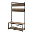 thumbnail image 5 of Woven Paths Industrial Hall Tree with Bench and Coat Hooks, Reclaimed Barnwood, 5 of 8