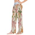 thumbnail image 3 of Women's Long Sleep Pants Home Pants Sleep Pants Wide-Leg Pants Design Elastic Fabric Casual Pants L Pink Tree, 3 of 7