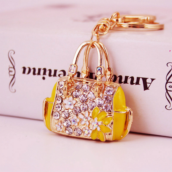Women Bag Keychains for Women Bling Bag Key Ring for Girl Pu