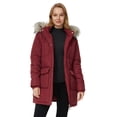 thumbnail image 3 of Ampake Women's Warm Jacket Winter Coat Hooded Windproof Insulated Outerwear Wine Red L, 3 of 13
