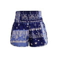 thumbnail image 1 of SAYOO Pantalones cortos holgados informales de verano para mujer, pantalones cortos elásticos de cintura alta con estampado abstracto, ropa de playa SAYOO  Moda，ocio, 1 of 6