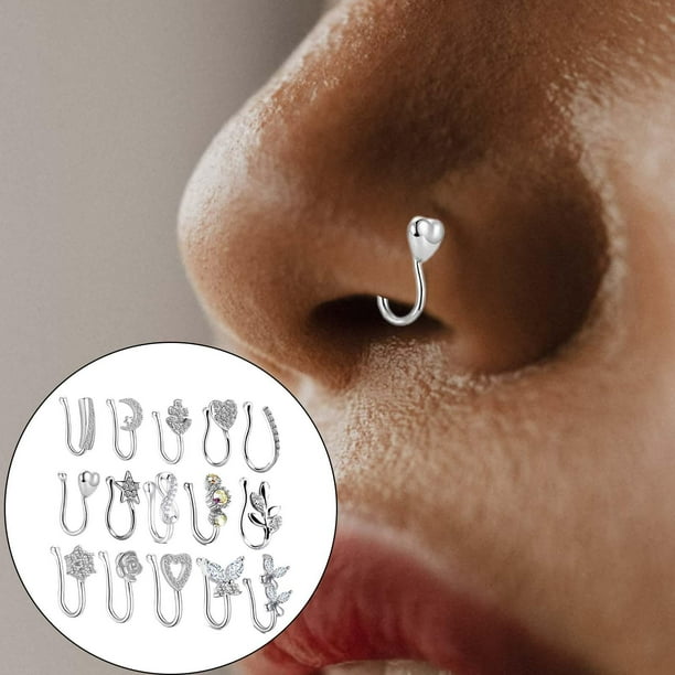 18Pcs Fake Nose Rings Fake Piercing Attractive Nose Clip Body