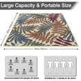 thumbnail image 5 of 80”x 80”Extra Large Multicolored Leaves Tropical Botanical Picnic Blankets Waterproof Foldable Beach Blanket Sandproof,3-Layer Thicking Outdoor Packable Blanket, 5 of 6