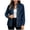Dark Blue, variant on Hueook Denim Jacket for Women Lapel Long Sleeve Button Up Casual Jean Coat with Pockets Dark Blue Small