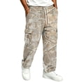 thumbnail image 1 of UDAUDU Mens Cargo Sweatpants Camo Hiking Loose Fit Stretch Drawstring Wide Leg Trousers Casual Trendy Pants with Pockets Beige XL, 1 of 6