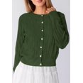 thumbnail image 3 of PRETTYGARDEN Women Lightweight Button Up Cardigan Sweaters | Soft Stretchy, Cozy Cable Knit, Long Sleeve Crew Neck, Trendy Cardigans, Cute Casual Outfits, Early Fall Fashion Clothing, 3 of 9