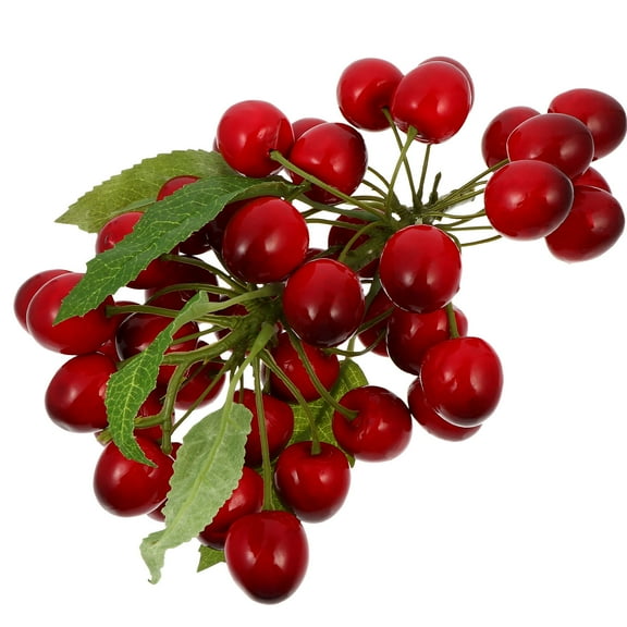 LABSERRON Artificial Cherry Fruit Home Decor Red Foam Cherry Ornament Realistic Design 1Pcs