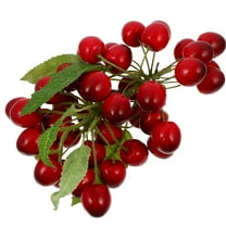 LABSERRON Artificial Cherry Fruit Home Decor Red Foam Cherry Ornament Realistic Design 1Pcs