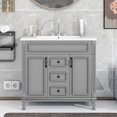 thumbnail image 3 of 36'' Bathroom Vanity with Top Sink,Modern Bathroom Storage Cabinet with 2 Doors & 2 Drawers ,Single Sink Bathroom Vanity set,Bathroom Storage Vanity,Grey, 3 of 7