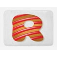 thumbnail image 1 of Christmas Alphabet Bath Mat, Xmas Themed Cookie Shaped Letter R Noel Monogram Art, Plush Bathroom Decor Mat with Non Slip Backing, 29.5" X 17.5", Ginger Vermilion and White, by Ambesonne, 1 of 2