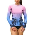 thumbnail image 3 of Charmo UPF 50+Swim Tops for Womens Long Sleeve Rashguard Printed Swim Shirts, 3 of 6