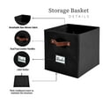 thumbnail image 3 of DECOMOMO Cube Storage Bins, Storage Cubes with Handles, Set of 6, Black, 3 of 6