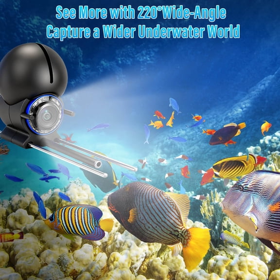 1 Pack Underwater Fishing Camera with 4.3" IPS Screen, 50ft Cable, 1080P , IR Night , 220° Wide Angle, 6000mAh , USB-C Charging, for Ice Fishing Kayak Boat