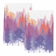 thumbnail image 2 of Orange Purple Forest Silhouette Kitchen Towels Set of 2, Watercolor Forest Trees Retro Absorbent Dish Towels for Kitchen, Microfiber Hand Towel, Quick Drying Tea Towel for Cleaning Dishcloths, 2 of 7