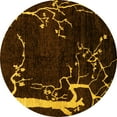 thumbnail image 1 of Ahgly Company Indoor Round Oriental Yellow Modern Area Rugs, 6' Round, 1 of 4