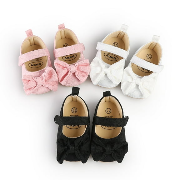 Yoyauz Baby Girl Mary Jane Shoes Anti Slip Rubber Sole Ballet Slippers Princess Dress Wedding Shoes Newborn Kids Shoes Toddler Shoes(0-12 Month)