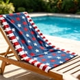 thumbnail image 4 of 4th Of July Beach Towel - Red White Blue Patriotic Design, Soft Absorbent Fabric, Large Size Maximum Comfort, Quick-Drying Fade-Resistant, Easter Decor, Beach, Pool, Picnic Summer Outdoor, 1pc, 4 of 5