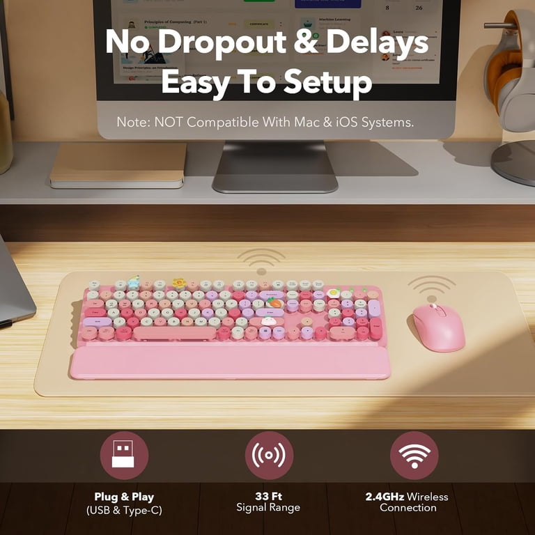 Wireless Keyboard and Mouse with Detachable Wrist Rest photo 6