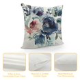thumbnail image 4 of Chilfamy  Floral Throw Pillow Covers Farmhouse Decorative Pillow Covers Navy Watercolor Flowers Pillowcase Boho Roses Blue White Square Cushion Covers Sofa Bed Décor, 4 of 5