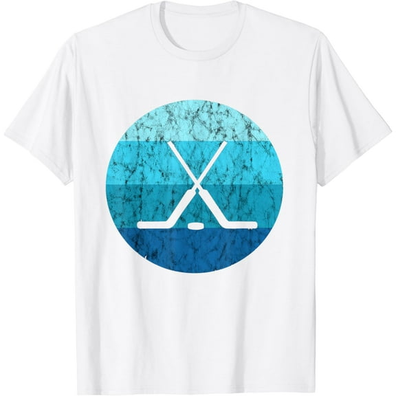 Ice Hockey Stick Hockey Sport Retro Vintage Ocean Water T-Shirt
