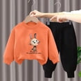 thumbnail image 2 of Hessimy Unisex Toddler Kids Spring Summer Soft Fabric 2Pcs Long Sleeve Soft Sleepwear Pjs, Unisex Kids Pjs(Orange,5-6 Years), 2 of 7