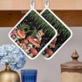 thumbnail image 2 of Mushroom Pot Holders for Kitchen Heatproof Potholder, 2 Pack Fox Botanical Leaf Green Black Butterfly Hot Pads Multipurpose Oven Pads Cloth Potholders Trivet for Cooking and Baking, 2 of 8