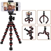 Syenll Flexible Octopus Tripod with Wireless Remote Phone Holder Mount, Black and Red