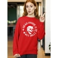 thumbnail image 3 of Christmas Dead Inside But Jolly Santa Skull Holiday Shirt Crewneck Sweatshirt, 3XL, Red, 3 of 6