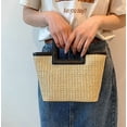 thumbnail image 6 of Kukuzhu Straw Small Tote Bag for Women Summer Beach Bag Woven Straw Bucket Bag Handbag for Travel Vacation, 6 of 6