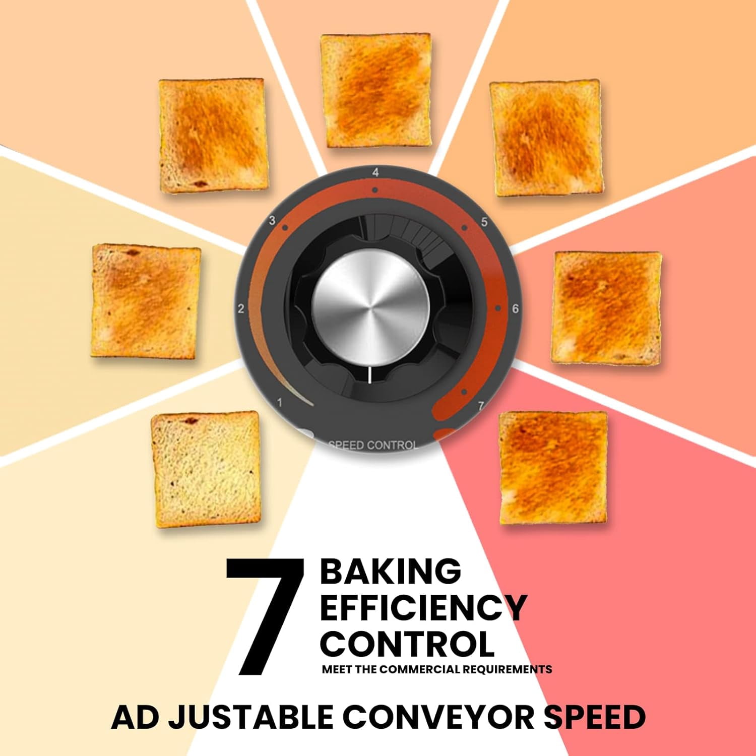 Toaster Conveyor 450slices/h Restaurant Toaster for Bun Bagel Bread Heavy Duty Stainless Steel Conveyor Toaster ,1700W
